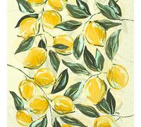 Boston International IHR Lot de 20 serviettes en papier 3 plis, motif citron peint