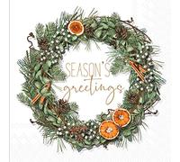 Boston International IHR Lot de 20 serviettes en papier 3 plis Motif couronne d'épices