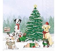 Boston International IHR Lot de 20 serviettes en papier 3 plis pour cocktail Motif chiots