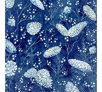 Boston International IHR Lot de 20 serviettes en papier 3 plis pour cocktail Motif pommes de pin givrées