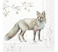 Boston International IHR - Lot de 20 serviettes en papier 3 plis pour l'automne, Halloween, Thanksgiving, motif renard des bois