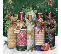 Boston International IHR - Lot de 20 serviettes en papier 3 plis pour les vacances d'hiver, Noël