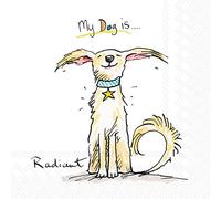 Boston International IHR Lot de 20 serviettes en papier triple épaisseur, format cocktail, motif chiens