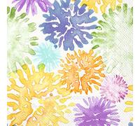 Boston International IHR Lot de 20 serviettes en papier triple épaisseur, format cocktail, motif floral d'été