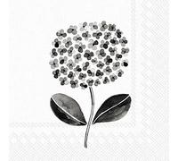 Boston International IHR Lot de 20 serviettes en papier triple épaisseur, format cocktail, noir et blanc