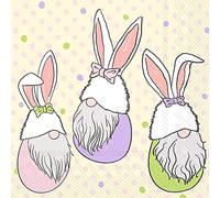 Boston International IHR Lot de 20 serviettes en papier triple épaisseur Motif nains de Pâques