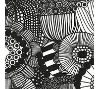 Boston International IHR Marimekko Serviettes de table en papier triple épaisseur, 12,7 x 12,7 cm, Siirtolapuutarha Noir