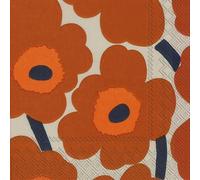 Boston International IHR Marimekko Serviettes de table en papier triple épaisseur, 16,5 x 16,5 cm, Unikko Terracotta