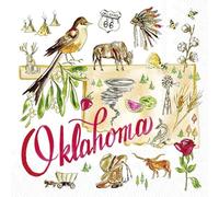 Boston International IHR Rosanne Beck State Collection Lot de 20 serviettes en papier 3 plis, format cocktail, Oklahoma