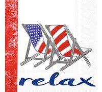 Boston International IHR Serviettes de table en papier triple épaisseur, 12,7 x 12,7 cm, Relax