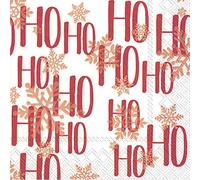 Boston International IHR Serviettes en papier 3 plis Ho Ho Ho Ho Ho Ho Ho Rouge
