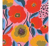 Boston International L791450 IHR Marimekko Lot de 20 serviettes en papier 3 plis Rose rosarium