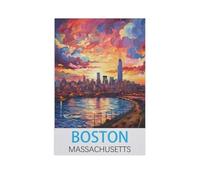 Boston Massachusetts，Jigsaw Puzzles 1000 Pieces for Adults, Classic Puzzle Kids Puzzle Challenging and Difficult Puzzles for Adults and Teens（38x52cm）-FO34