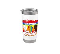Boston Massachusetts Rainbow Gay Pride Flag LGBT Gobelet isotherme en acier inoxydable double paroi