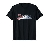 Boston Patriotic Red White Blue Distressed USA T-Shirt