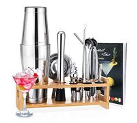 Boston Shaker Cocktail Set, Bartender Kit 700/500ML Shaker, 16 Pièces-Bar Tool Set Professionnel kit pour Barman, Kit Complet pour Cocktails, Double Jigger, Cuillère à mélanger, Recettes