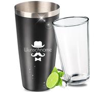 Boston Shaker personnalisé avec verre 700 ml - Idée cadeau pour hommes et femmes - Shaker à cocktail en acier inoxydable avec revêtement antidérapant - Accessoire de bar pour Noël pour papa, ami,