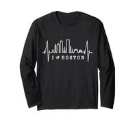 Boston Skyline Battement de Coeur États-Unis Pouls Boston Manche Longue