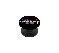 Boston Skyline Battement de Coeur États-Unis Pouls Boston PopSockets PopGrip Adhésif