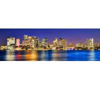 Boston Skyline PHOTO PRINT UNFRAMED NIGHT Color City Downtown 11.75 inches x 36 inches Archival Photographic Panorama Poster Picture Standard Size by photosbyjon