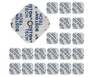 Boston Tech 20 Électrodes compatibles avec électrostimulateurs Beurer, Vitalcontrol | Pads pour TENS EMS avec connecteur à Bouton 3,5 mm + 5x5 cm | (20 x 5x5cm)