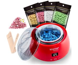 Boston Tech Calentador Cera Eléctrico + Kit Depilación Cera