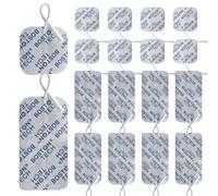 Boston Tech électrodes Pads pour électrostimulateur TENS et/ou EMS réutilisables et Auto-adhésives avec Connexion Filaire de 2 mm (8 x 5x5 cm + 8 x 5x10 cm)