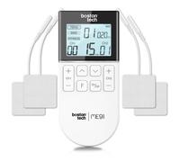 Boston Tech® Elettrostimolatore Muscolare | 3 en 1: TENS + EMS + Fitness | Soulagement Efficace de la Douleur + Entraînement | 2 Canaux + 50 Modes + 16 Niveaux d’Intensité + Étui Inclus + 4 Électrodes