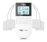 Boston Tech® Électrostimulateur musculaire | 3 en 1 TENS EMS Fitness | Soulagement Efficace de la Douleur + Entraînement | 2 Canaux + 50 Modes + 16 Niveaux d’Intensité + Étui Inclus + 4 Électrodes