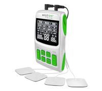 Boston Tech® Électrostimulateur musculaire WE112 | 3 en 1 TENS EMS Massage + 36 Programmes + Intensité Réglable | Soulagement de la Douleur + Stimulation Musculaire | 4 Électrodes + Piles AAA Incluses