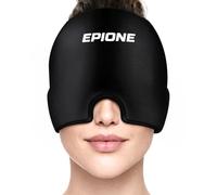 BOSTON TECH Masque Migraine en Gel, Bonnet Migraine Froid Enveloppant 360°, Effet Masque Occultant, Thérapie Froid/Chaud Réutilisable, Gel Haute Densité Flexible (NOIR)