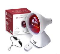Boston Tech WE122 Lampe de physiothérapie de table infrarouge puissance 200 W soulagement des douleurs et tensions musculaires 3 niveaux d'inclinaison Minuterie et protection des yeux