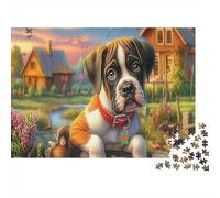 Boston Terrier 1000 Pieces Carton Solide Mignon Chien Puzzle Personnalisé Séniors Passionnés Développement Cognitif Cadeau Noël Cadeau Naissance Parfait 70x50cm/1000pcs