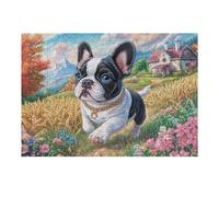 Boston Terrier 300 Pièces Puzzle pour Ado en Carton Anti-Déchirure Facile Débutant Jeu De Société Soirée Entre Amis Cadeau Anniversaire Petit Prix 300 PCS