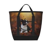 Boston Terrier Automne Bokeh Chiens Chiens,Sacs à lunch isothermes de grande capacité pour femmes et hommes