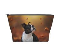 Boston Terrier Automne Bokeh Chiens Chiens, Trousse de Toilette Trousse de Maquillage Sac à cosmétiques Trousse de Toilette de Voyage Portable