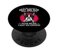 Boston Terrier Best Dog Mom Dogs Lovers Funny Mothers Day PopSockets PopGrip Adhésif
