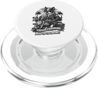 Boston Terrier Buvant café Fin Ride Moto b&w DIGOR PopSockets PopGrip pour MagSafe