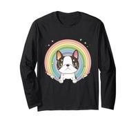 Boston Terrier Chien Coloré Pop Art Cartoon Anime Rainbow Manche Longue