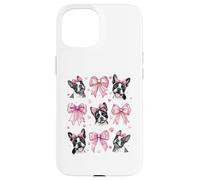 Boston Terrier Chien Maman Fille Coquette Bow Rose Coque pour iPhone 15