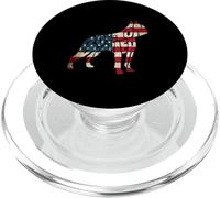 Boston Terrier Dog American Flag 4th of July PopSockets PopGrip pour MagSafe