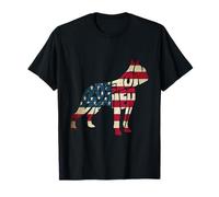 Boston Terrier Dog American Flag 4th of July T-Shirt