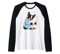 Boston Terrier endormi dans Un Pyjama Mignon pour Chien Manche Raglan