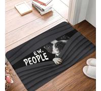 Boston Terrier Ew People Paillasson antidérapant pour entrée Salle de Bain Cuisine Sol Porte Chiot Salon Tapis Tapis Coussinet
