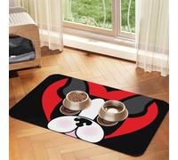 Boston Terrier Face,Waterproof Pet Feeding Mat,PU Leather Placemats for Cat Dog Water Bowl,Food Mats,30x45cm