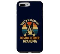 Boston Terrier Grandma Vintage Dog Lover World's Greatest Coque pour iPhone 7 Plus/8 Plus