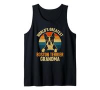 Boston Terrier Grandma Vintage Dog Lover World's Greatest Débardeur
