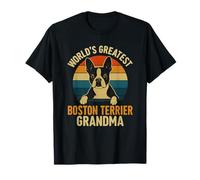 Boston Terrier Grandma Vintage Dog Lover World's Greatest T-Shirt