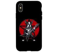 Boston Terrier Heavy Metal Guitar Rock Lover Coque pour iPhone X/XS