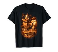 Boston Terrier Hurlant Moon Dog Fantasy Forrest Wilderness T-Shirt